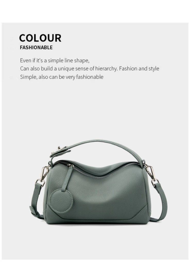 Borsa a tracolla da donna in vera pelle, colore verde.