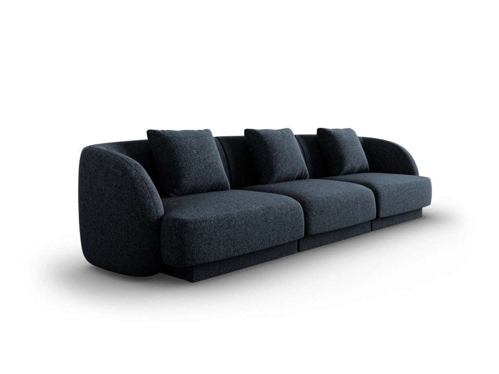 Cosmopolitan Design - Divano "Tulum" 3 posti in ciniglia blu reale 