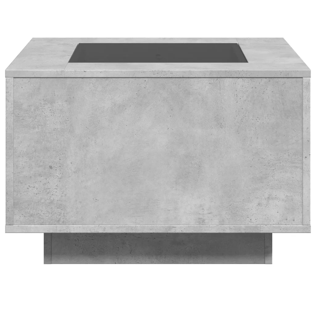 Tavolino Salotto con LED Grigio Cemento 60x60x40 cm Multistrato
