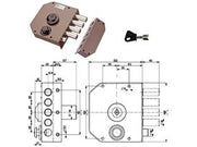 SERRATURA LATERALE DA APPLICARE CON SCROCCO A POMPA 30610- - mm.60 SX cilindro ø mm.30 (30610VS60) - 1 pezzi MOTTURA