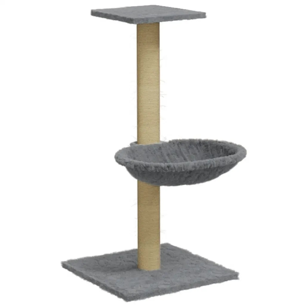 Albero per Gatti con Palo Tiragraffi Sisal Grigio Chiaro 74 cm cod mxl 9842