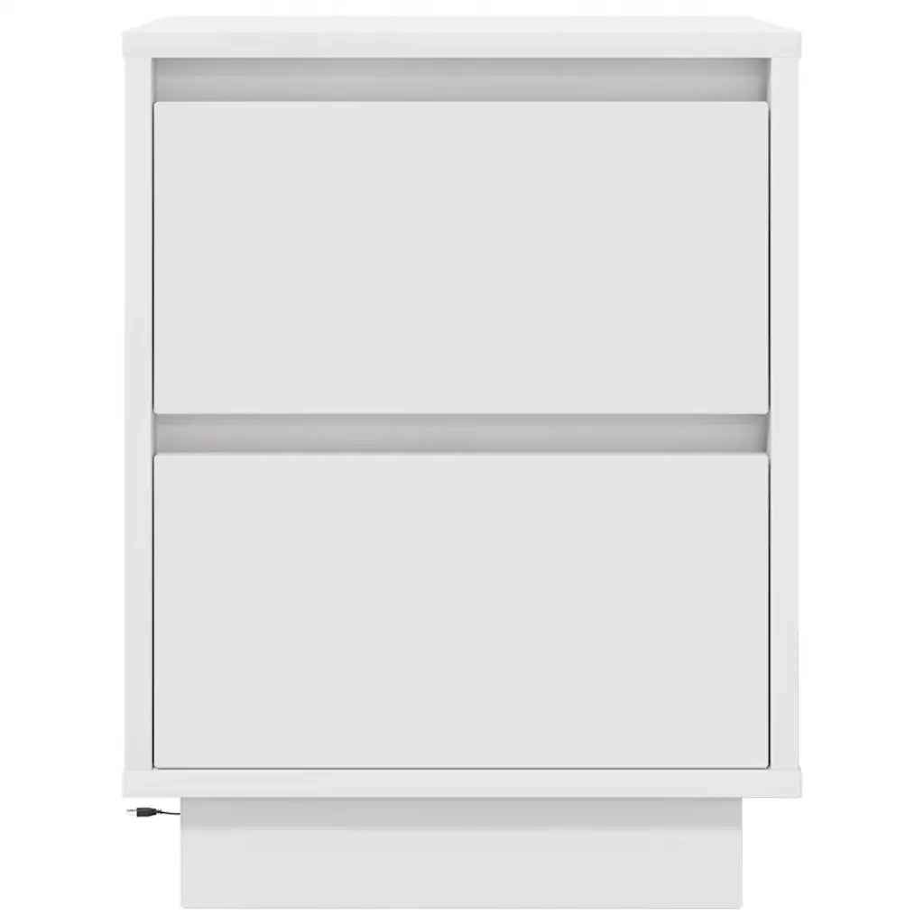 Comodino con Luci a LED Bianco 38x34x50 cm