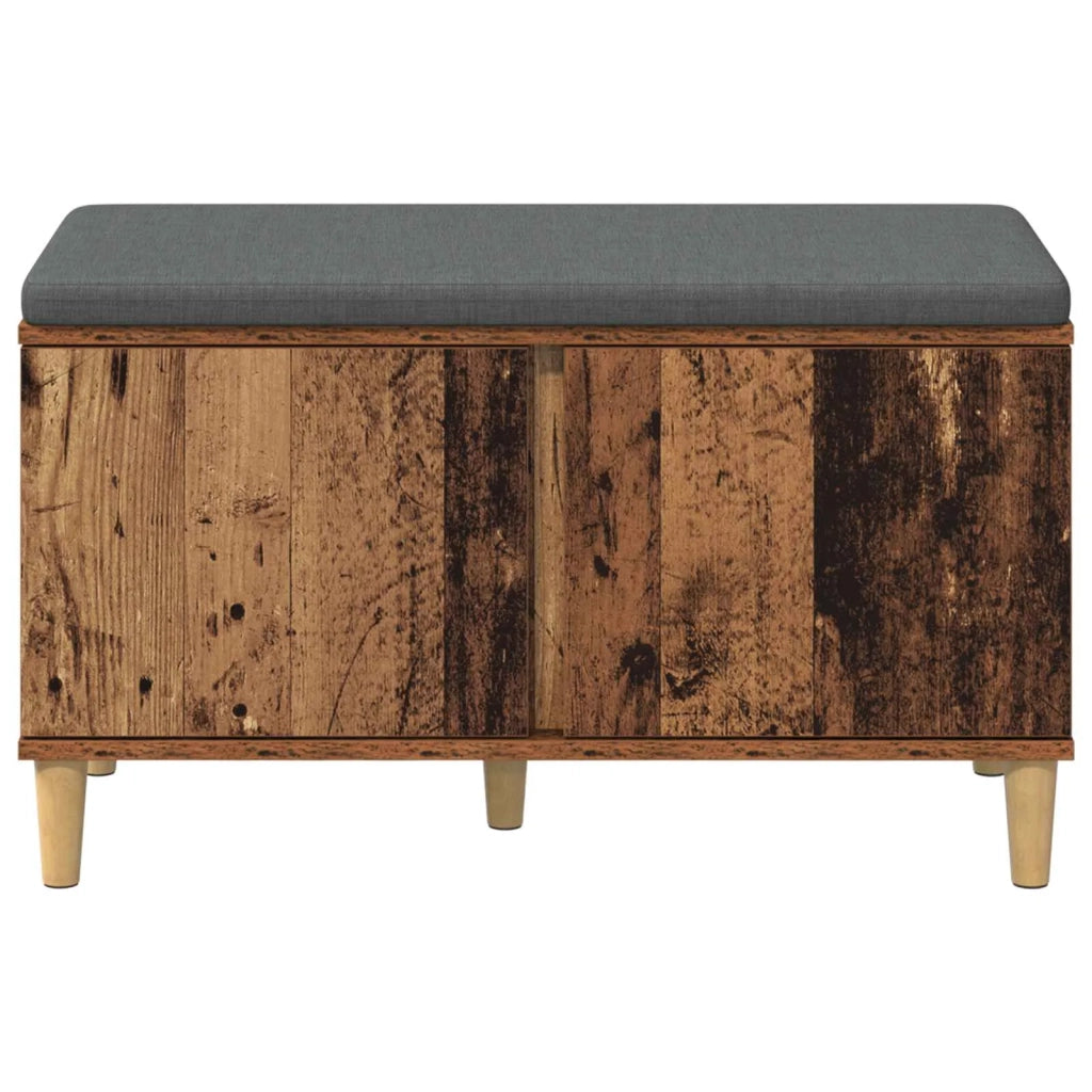 Panca per ingresso con cuscino Legno vecchio 80 x 38 x 46 cm