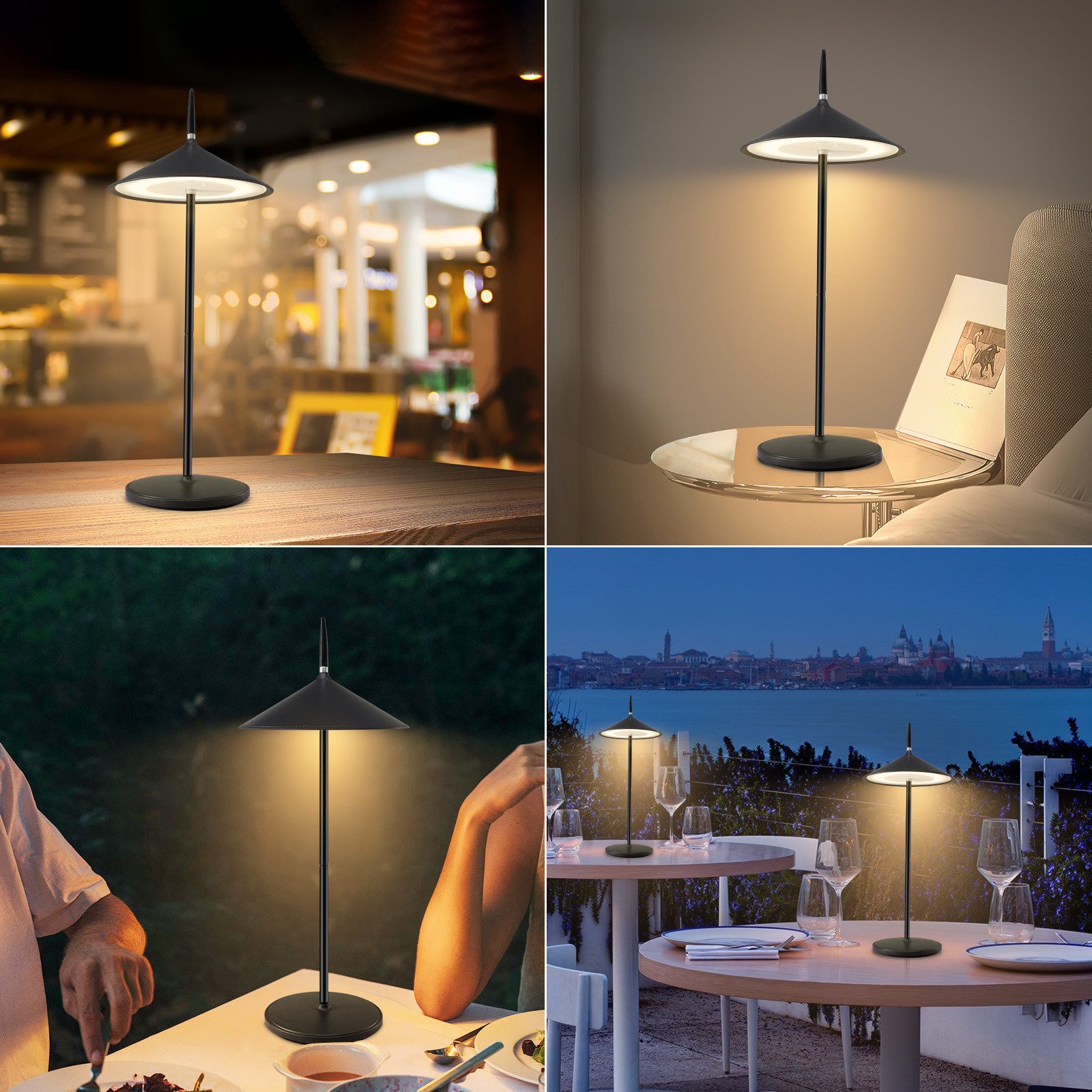 ZMH Lampada da tavolo LED moderna ricaricabile touch dimmerabile per esterni giardino