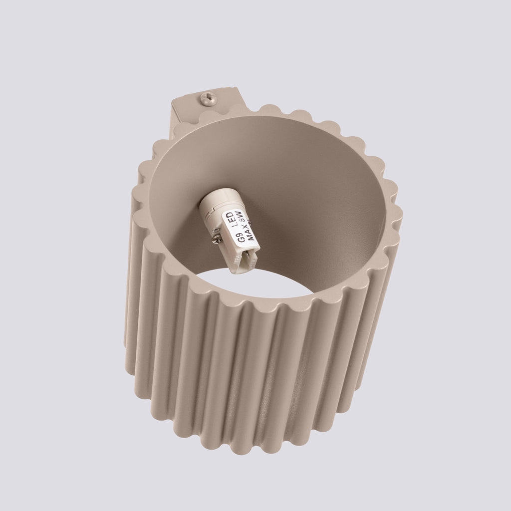 Applique taupe tubo rigato 10cm su-giù G9 VISTAO PureLume