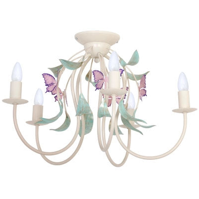 Plafoniera candelabro Luminex Summer crema in metallo 5xE14