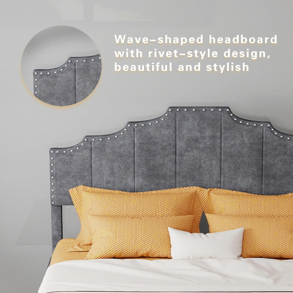 letto moderno in tessuto e metallo grigio 140 x 200 cm
