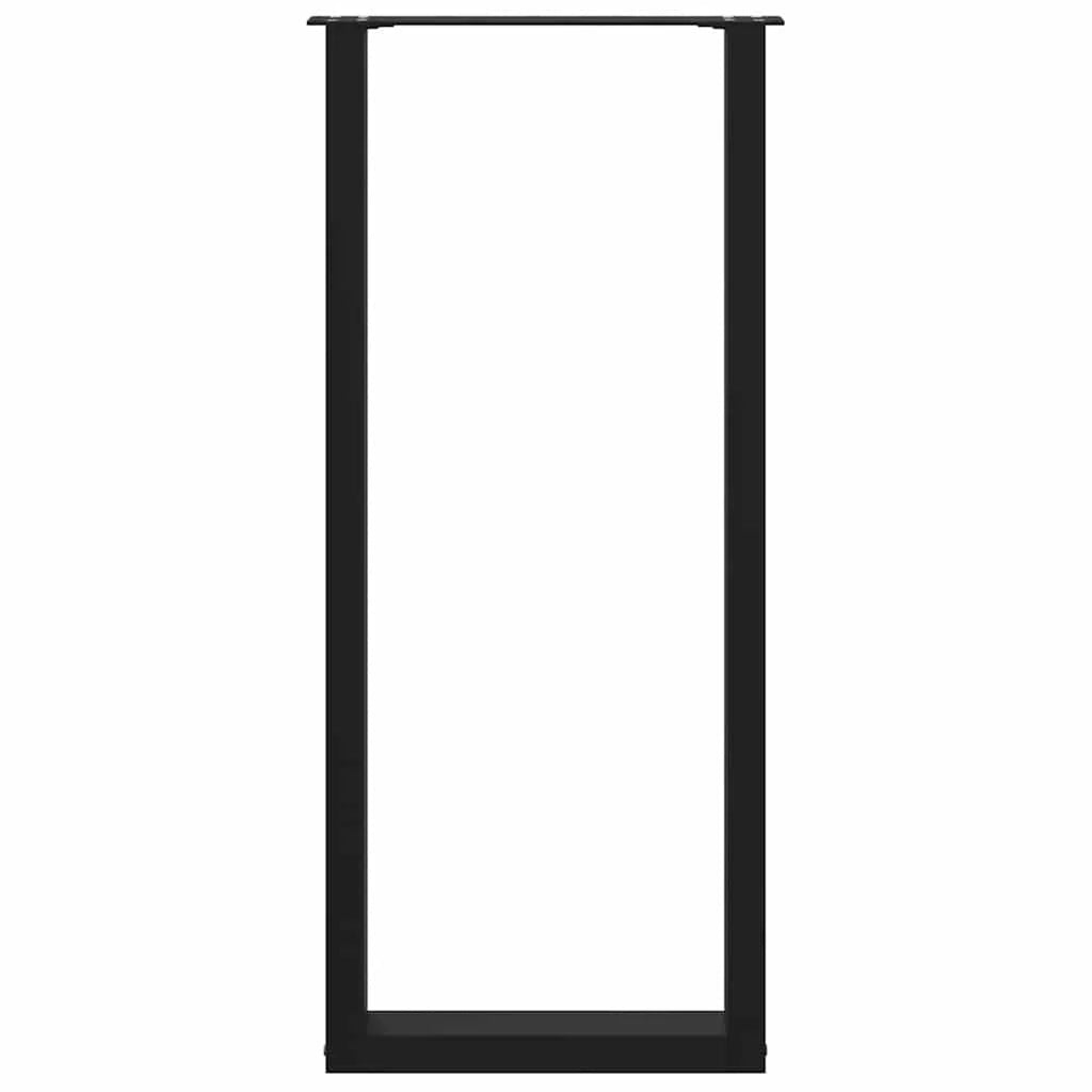 Set di 2 gambe regolabili per tavolo da bar a forma di U 50 x 110 cm design moderno acciaio nero 02_0057484
