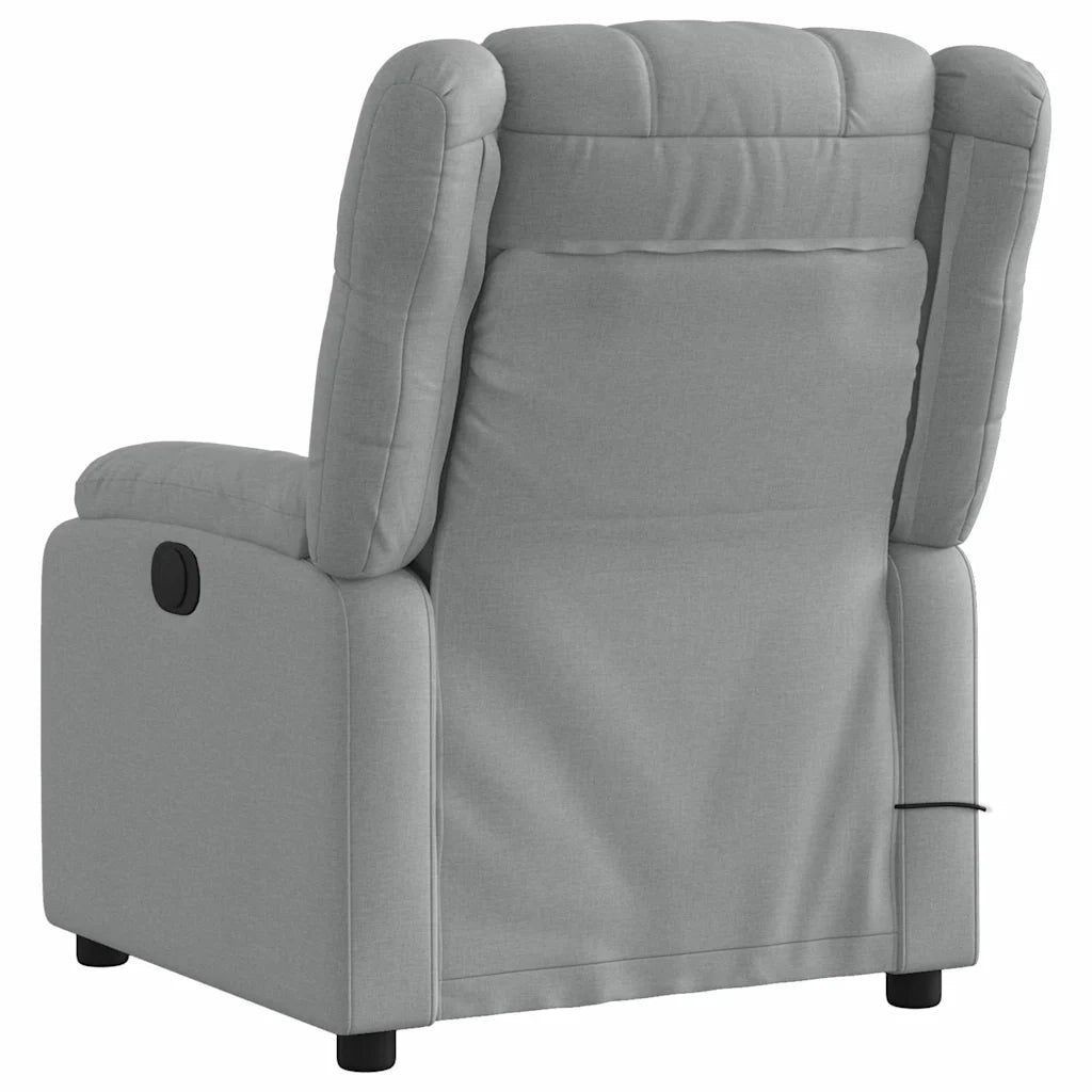 Poltrona Reclinabile Massaggio Elettrica Grigio Chiaro Tessuto 3205190
