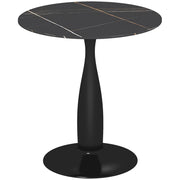 Tavolo da pranzo rotondo ¨C zephmum ¨C nero, metallo, MDF, 70x74 cm