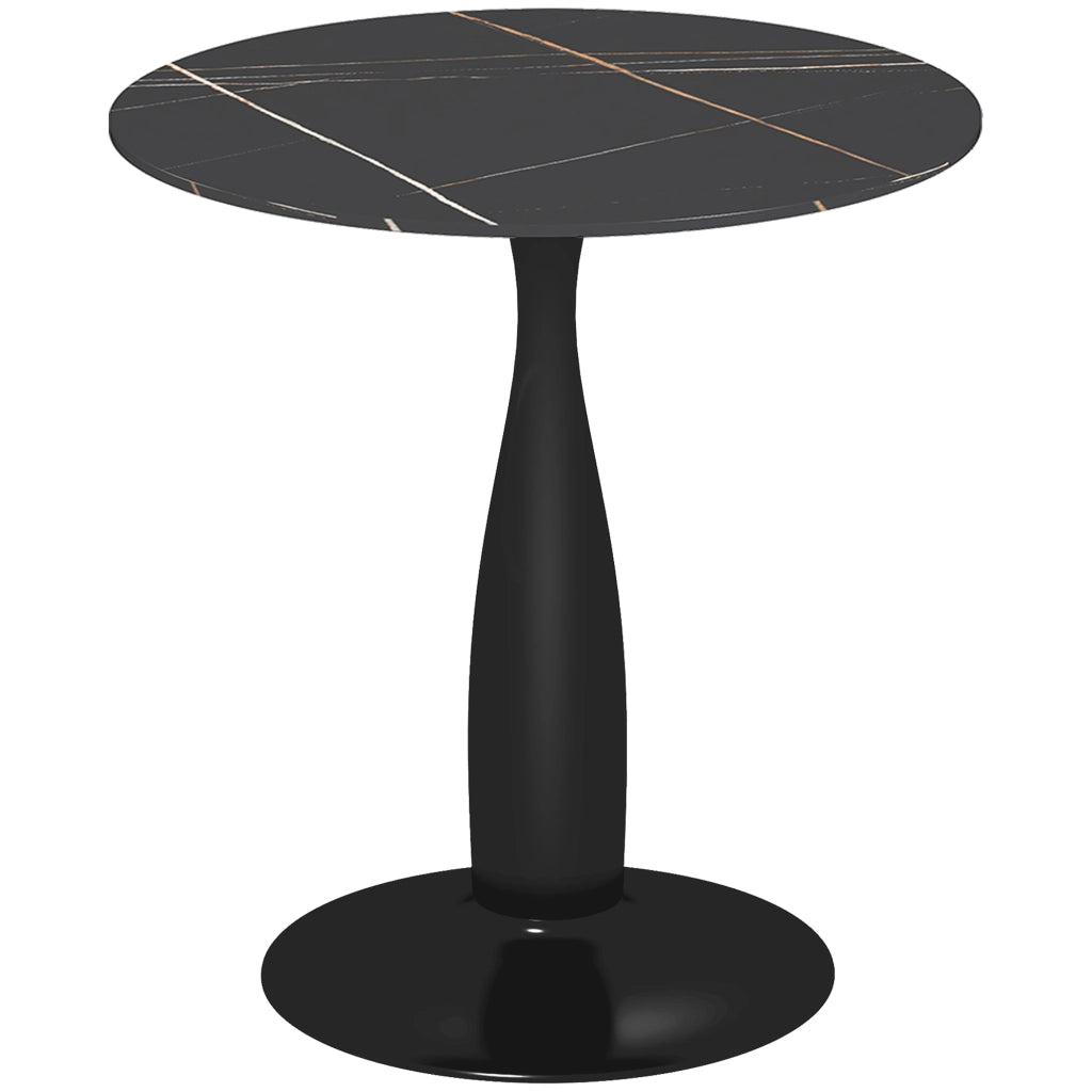 Tavolo da pranzo rotondo ¨C zephmum ¨C nero, metallo, MDF, 70x74 cm