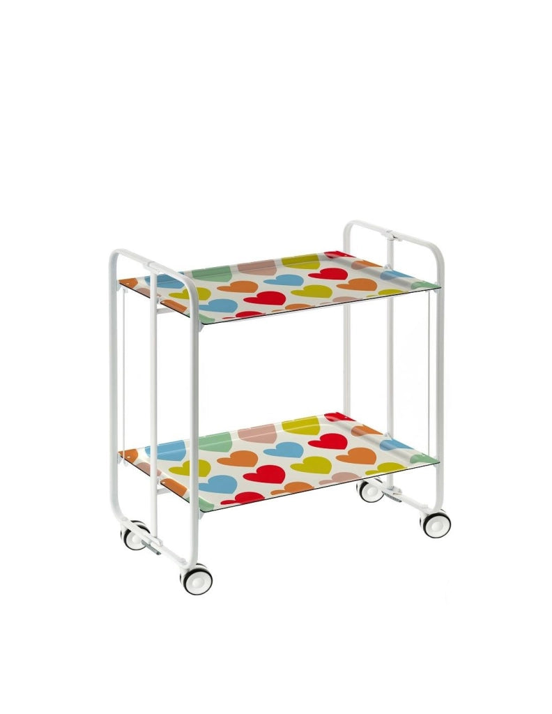 Carrello da cucina pieghevole bianco con ruote BAUHAUS 2 ripiani