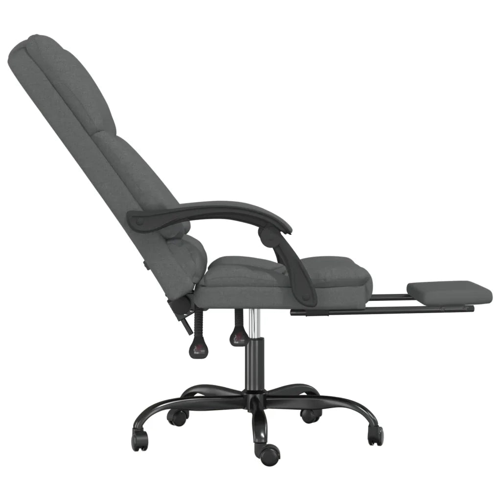 Sedia da Ufficio Massaggio Reclinabile Grigio Scuro in Tessuto cod mxl 15326