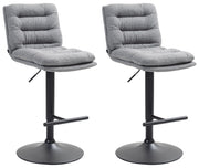 2er Set Barhocker Damar Stoff schwarz