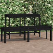 Panca Giardino 2 Posti Nera 159,5x44x45cm Legno Massello Pinocod mxl 105905
