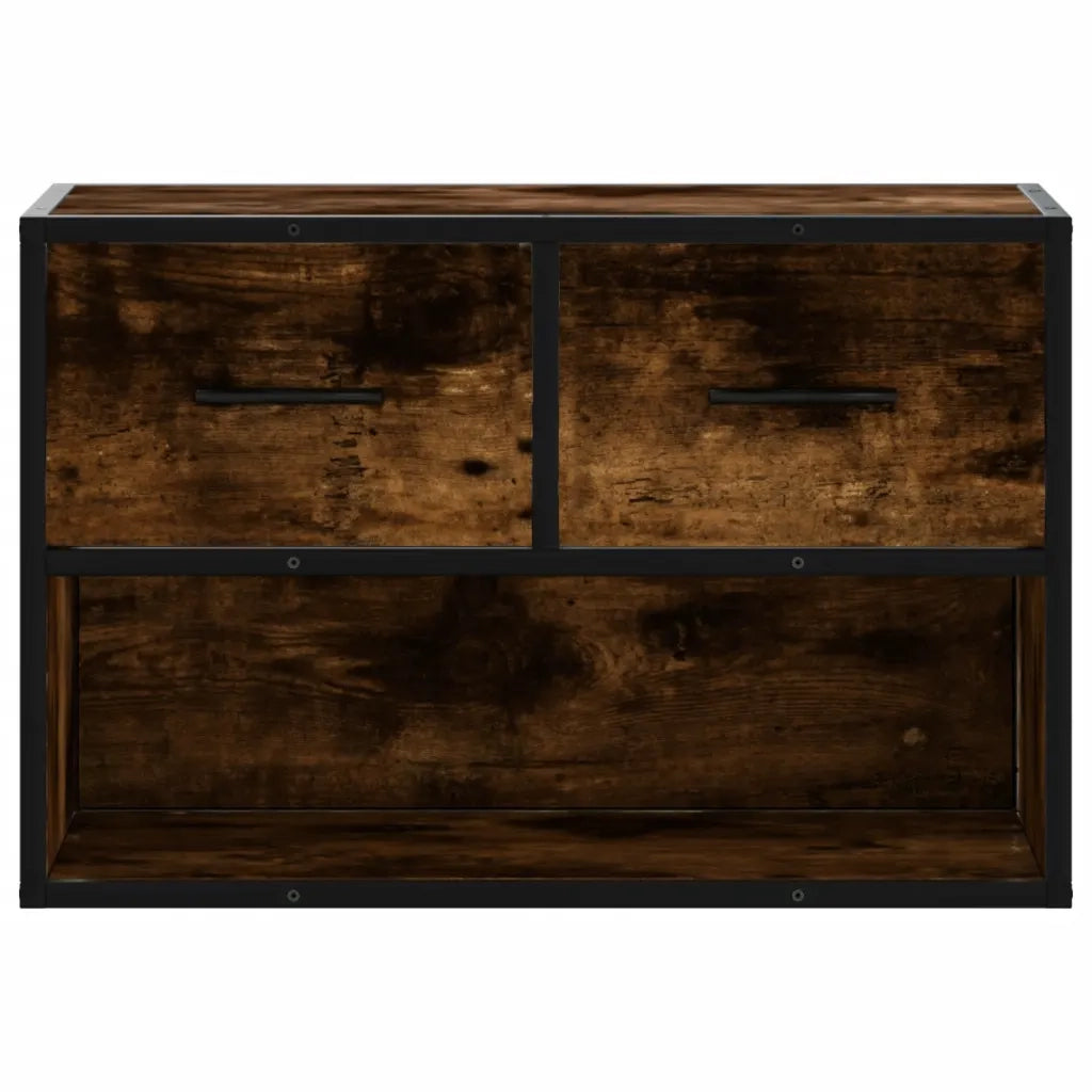 Mobile Porta TV Rovere Fumo 60x31x39,5 cm in Legno e Metallo