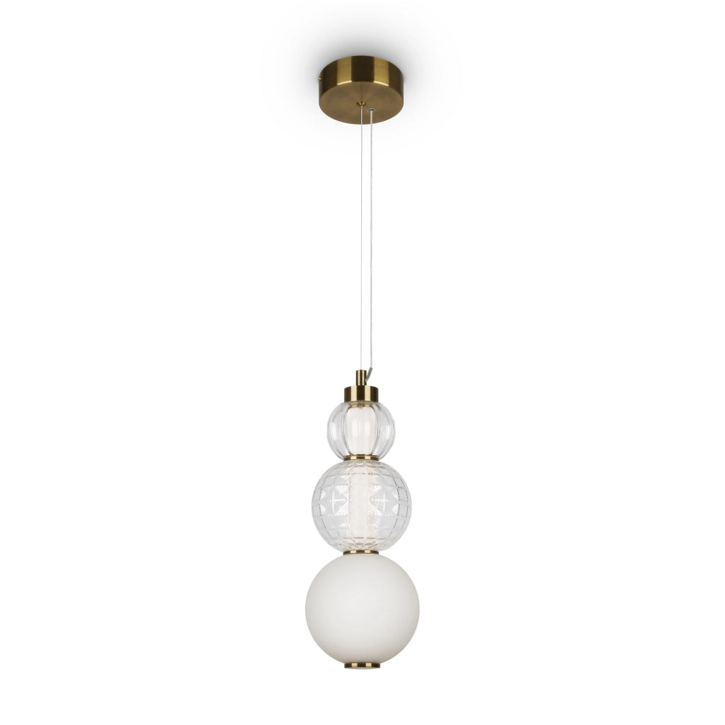 Maytoni Sospensione Contemporanea Collar 1 luce LED integrato oro metallo vetro