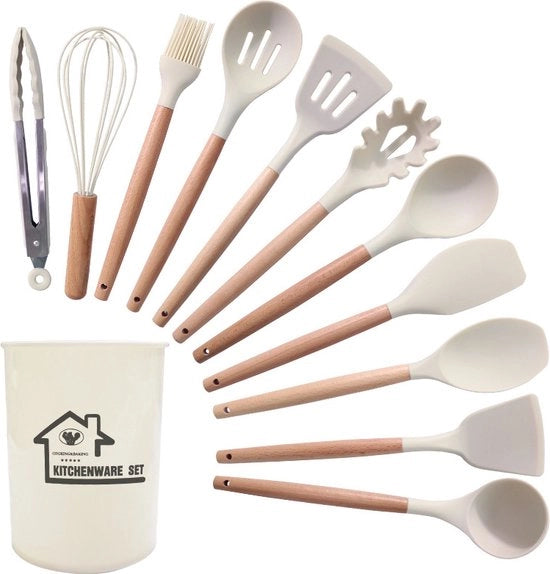 Set di 12 accessori da cucina (bianchi)