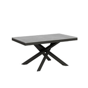 Tavolo allungabile 90x160/420 cm Volantis Evolution telaio Antracite - Cemento