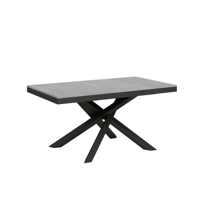 Tavolo allungabile 90x160/420 cm Volantis Evolution telaio Antracite - Cemento