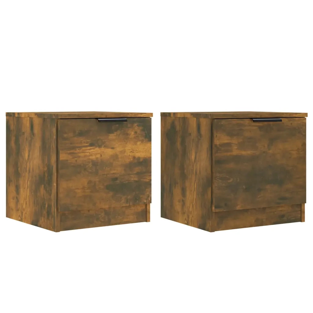 Comodini 2pz-Set di 2 Tavolino da notte Rovere Fumo 40x39x40 cm