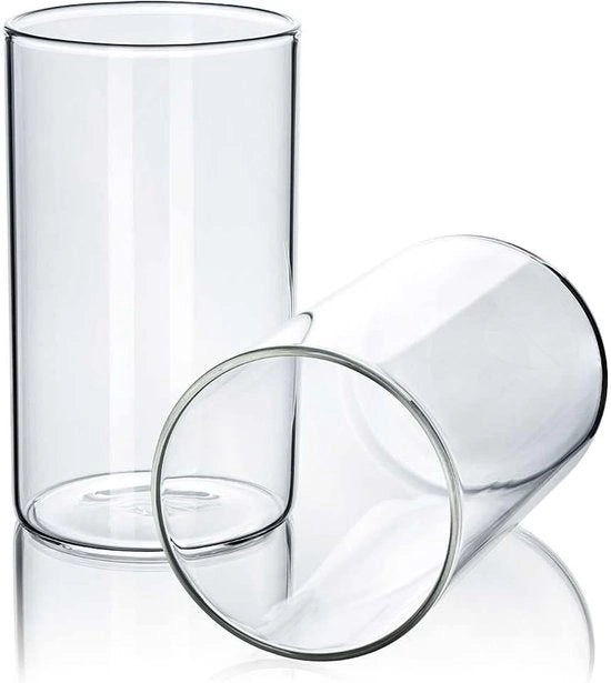 Vetrino a Vento in Vetro di Borosilicato - Adatto per Interno ed Esterno - 2 Pezzi - 120 mm x 70 mm