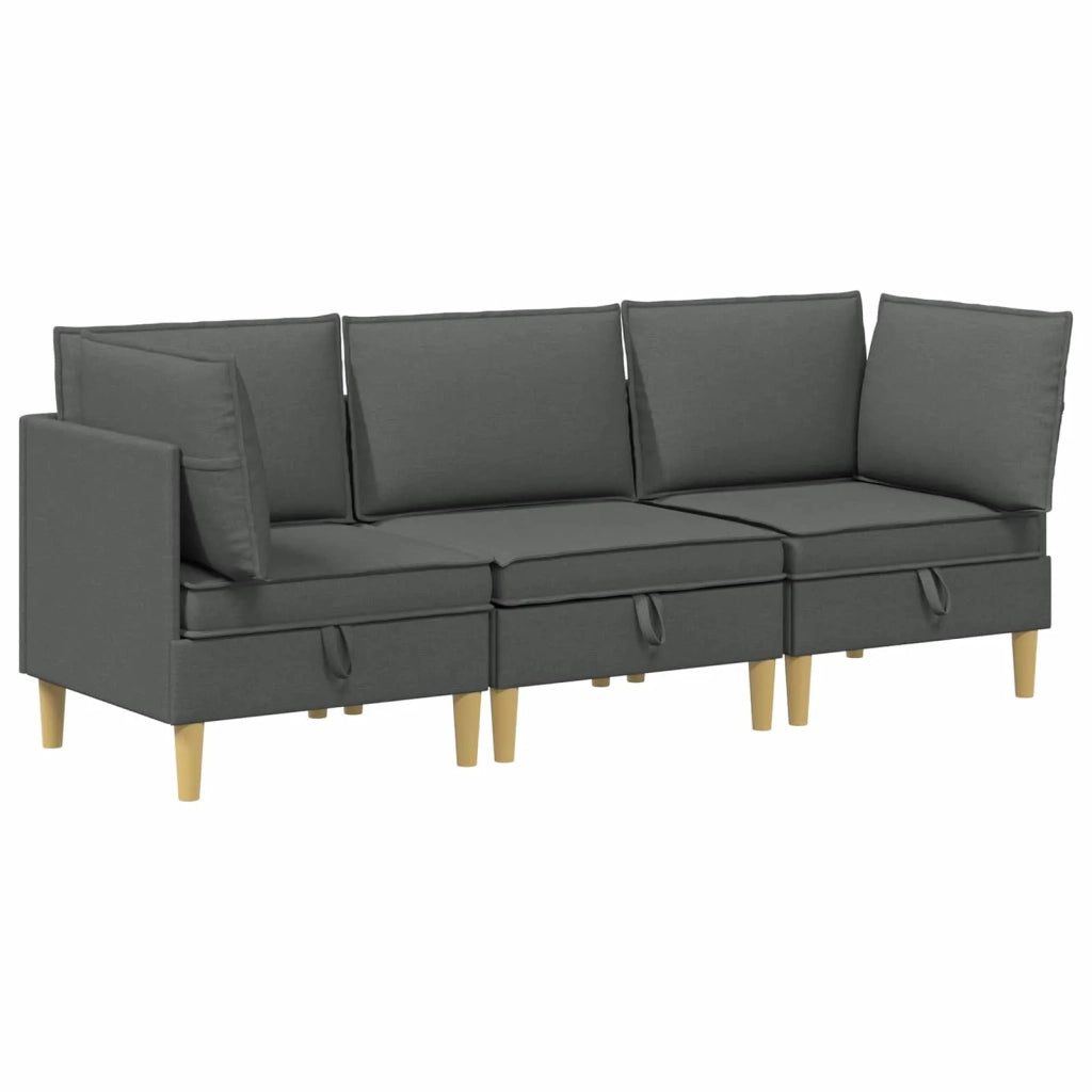 Set di divani modulari con spazio di archiviazione 3 pcs