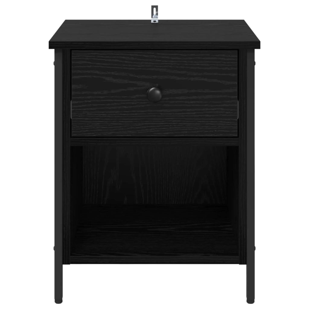 Armadio da Notte con cassetto 2 pcs Rovere Nero 40 x 42 x 50 cm 881851