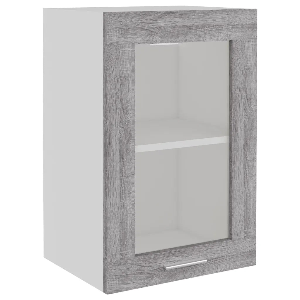 Mobile Pensile Vetro Grigio Sonoma 40x31x60cm Legno Multistrato cod mxl 71198