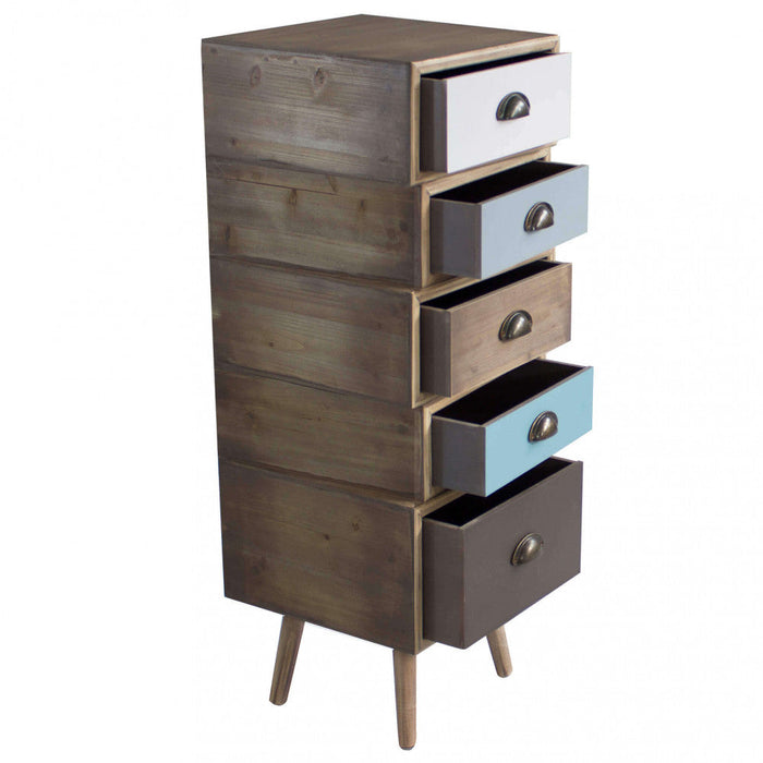 Cassettiera Colorado 40x36,5x99 h cm in Legno Multicolor