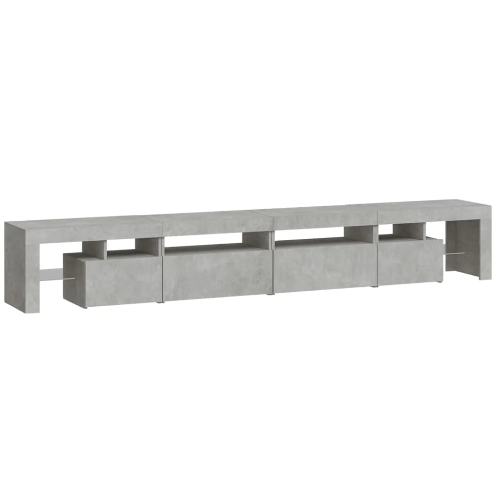 Mobile TV multimediale scaffale TV credenza mobile TV sala da pranzo soggiorno camera da letto con luci LED 260 x 36,5 x 40 cm grigio 02_0026575