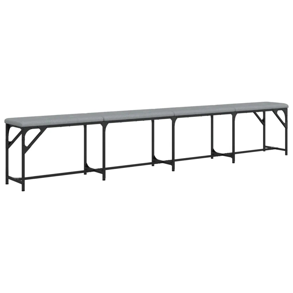 Panca da Pranzo Grigio Chiaro 248x32x45 cm in Acciaio e Tessuto CFW2233921