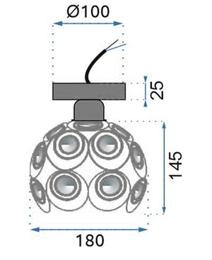 Lampada Pensile Palla Cristallo App203