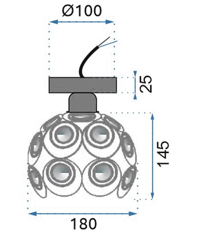 Lampada Pensile Palla Cristallo App203