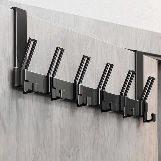 Porta oggetti in alluminio rigido da 18 cm con 6 ganci - maniglie da porta per cappelli - borse - abiti - asciugamani