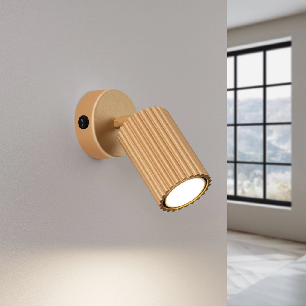 Applique moderna oro orientabile GU10 con interruttore GRAVIO