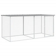 Pollaio/recinto/gabbia per polli con tetto trasparente 203 x 98 x 90 cm acciaio zincato grigio 02_0043983