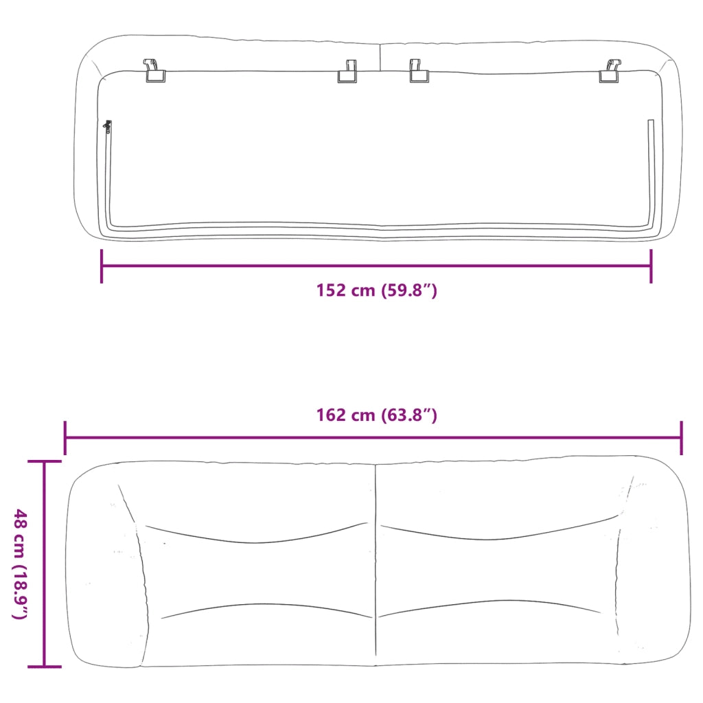 vidaXL Cuscino Testiera Bianco 152 cm in Similpelle