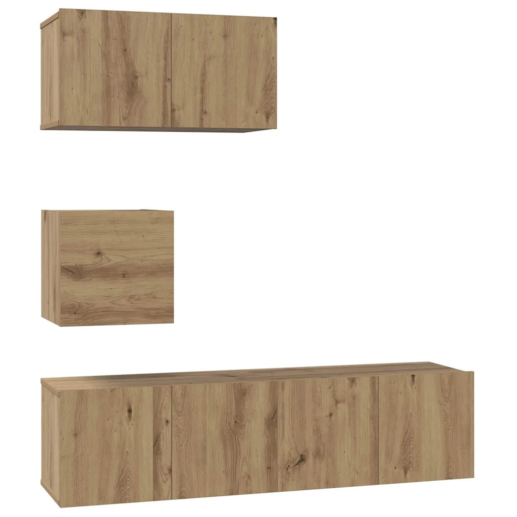 Set mobile TV 4 pcs Rovere artigianale Legno multistrato 3393149