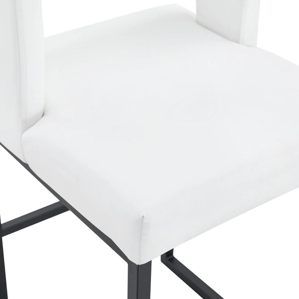 Sgabello da bar 91.4 cm con seduta imbottita; gambe in metallo; PU bianco e nero