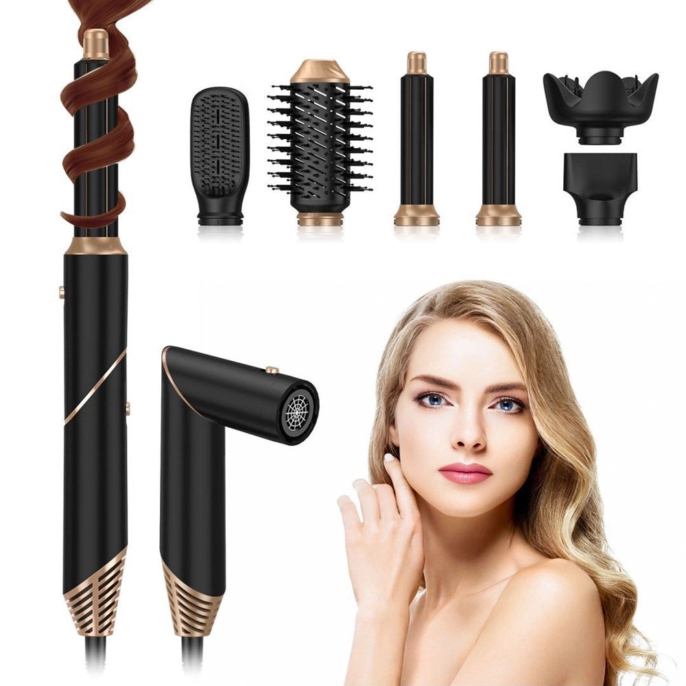 Trade Shop - Asciugacapelli Spazzola Ad Aria Calda Arricciacapelli 6in1 Multifunzione Styling Diffusore -