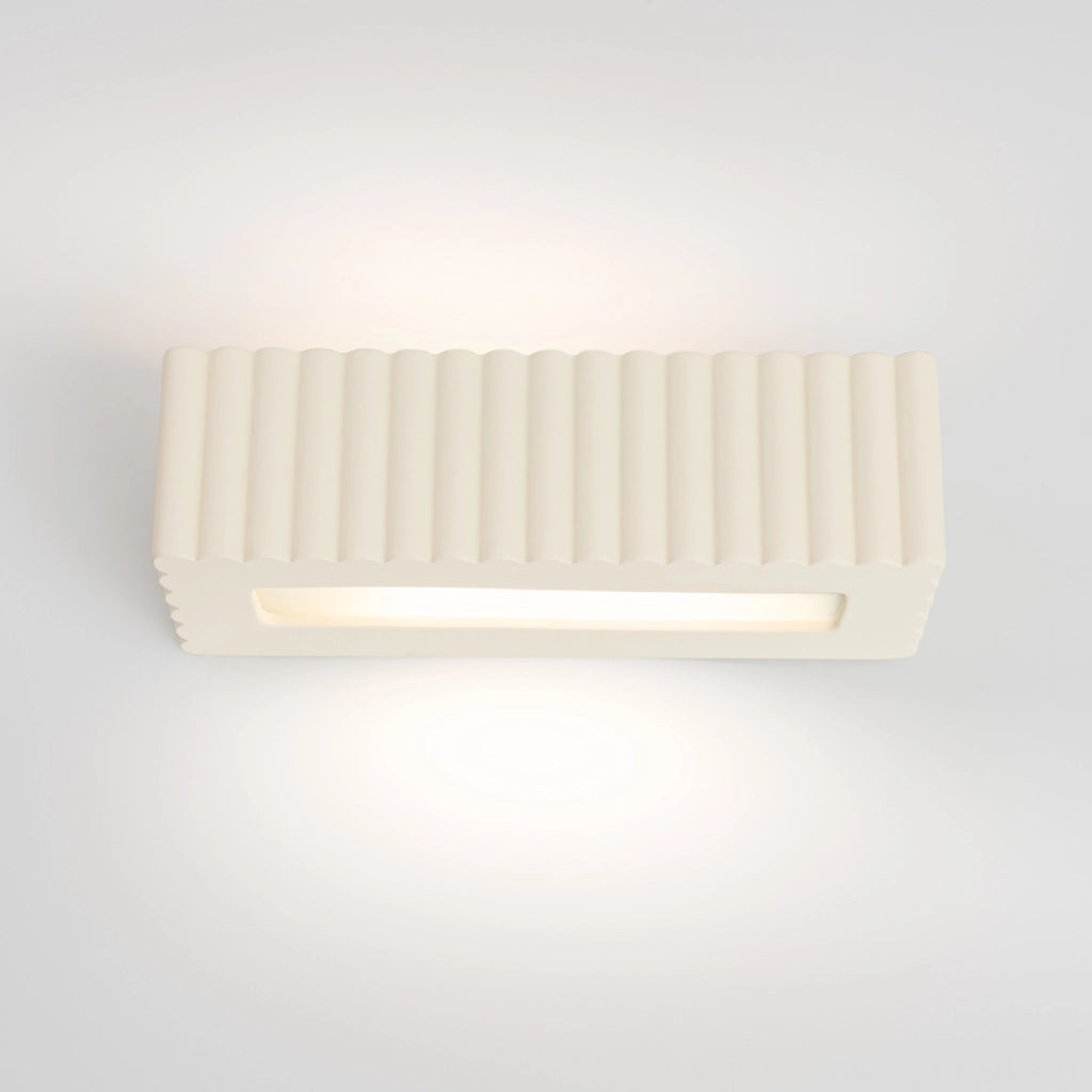 Applique ceramica beige rettangolare su/giù E27 SULKIO