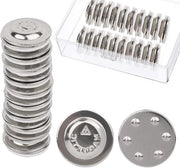 Set di Badgeholder Magnetici - 36 pezzi - Badgeholder Autoadesivi a forma rotonda con chiusure robuste - Inclusa scatola di conservazione