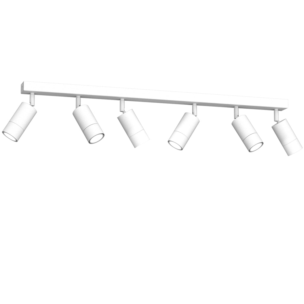 Barra 6 faretti orientabili bianca GU10 8W Luminex Link