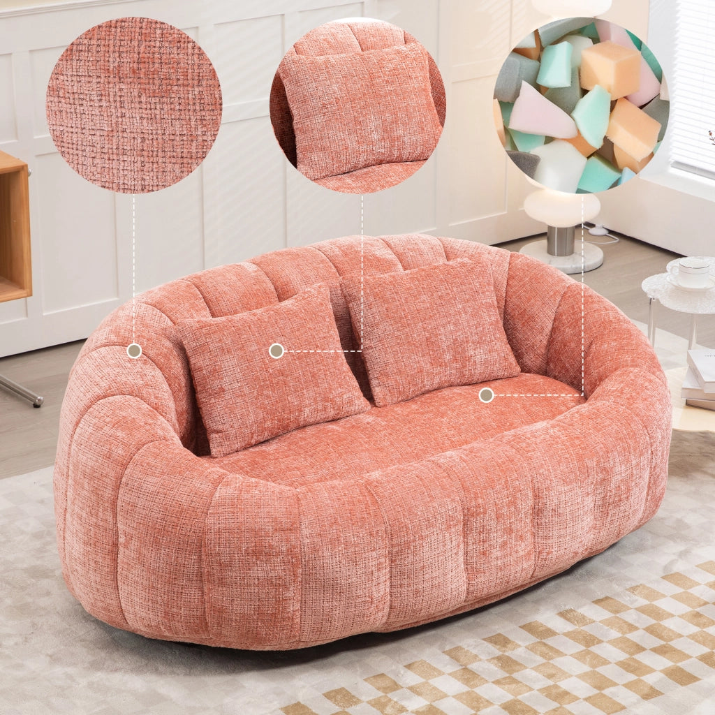 DIVANO SACCO 150x95x63 cm in Chenille Rosa