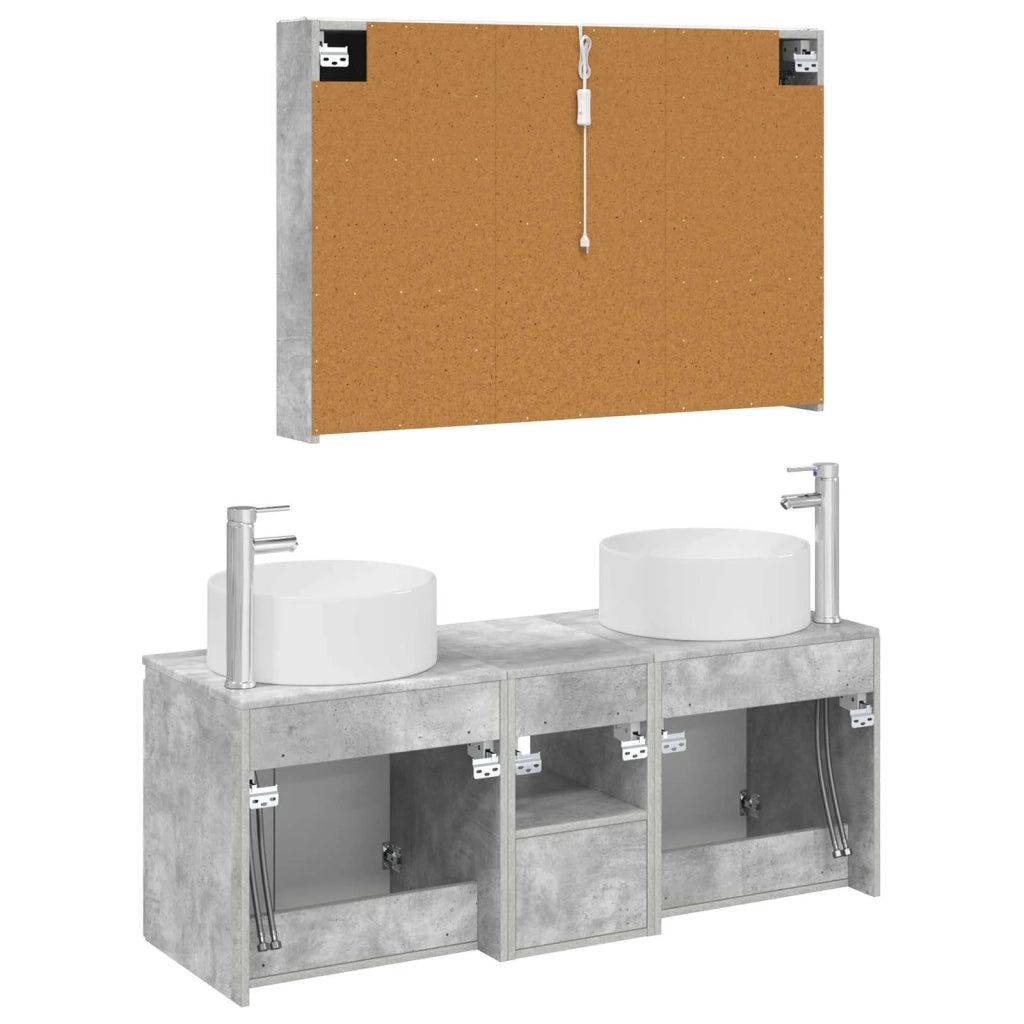 Set di Armadi da Bagno 4 pcs Grigio Cemento 3406586