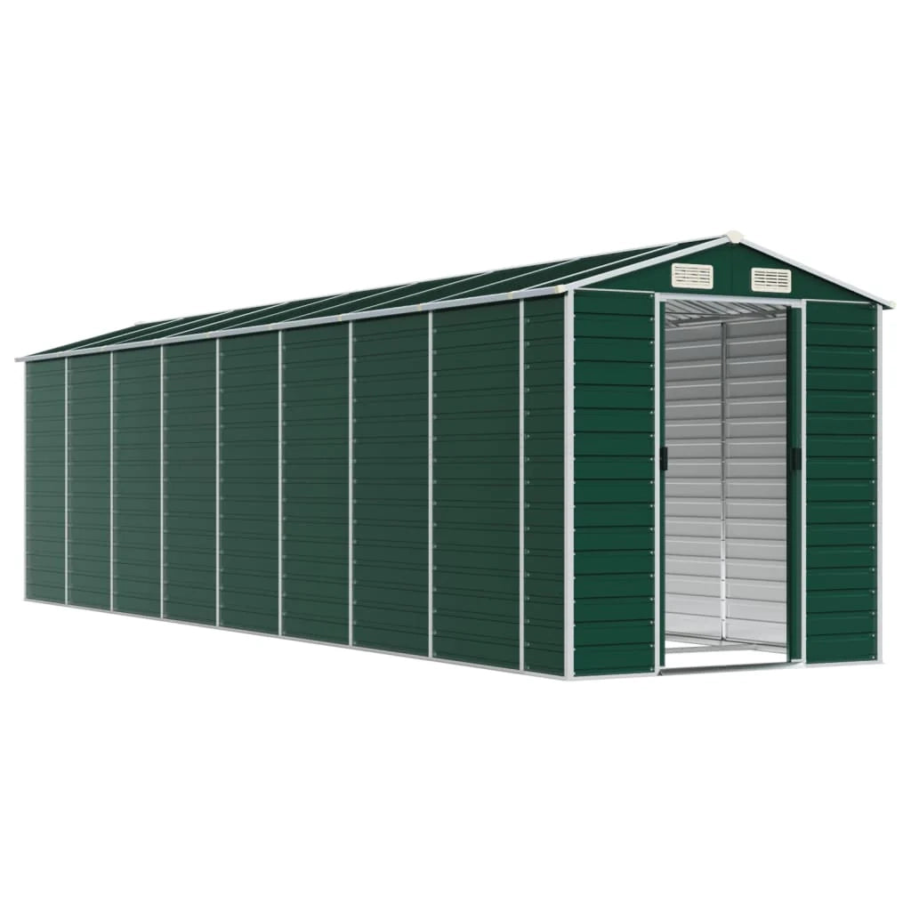 Casetta da giardino cabina ripostiglio casetta da esterno robusta casetta per attrezzi 191 x 725 x 198 cm acciaio zincato verde 02_0022354