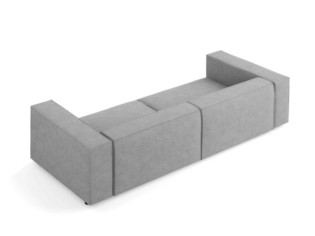 Cosmopolitan Design - Divano "Arendal" 4 posti in ciniglia con effetto a coste grigio scuro 