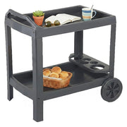 Chidester, Carrello 2 Ripiani Made in Italy, 53x74x73h cm Nero Antracite