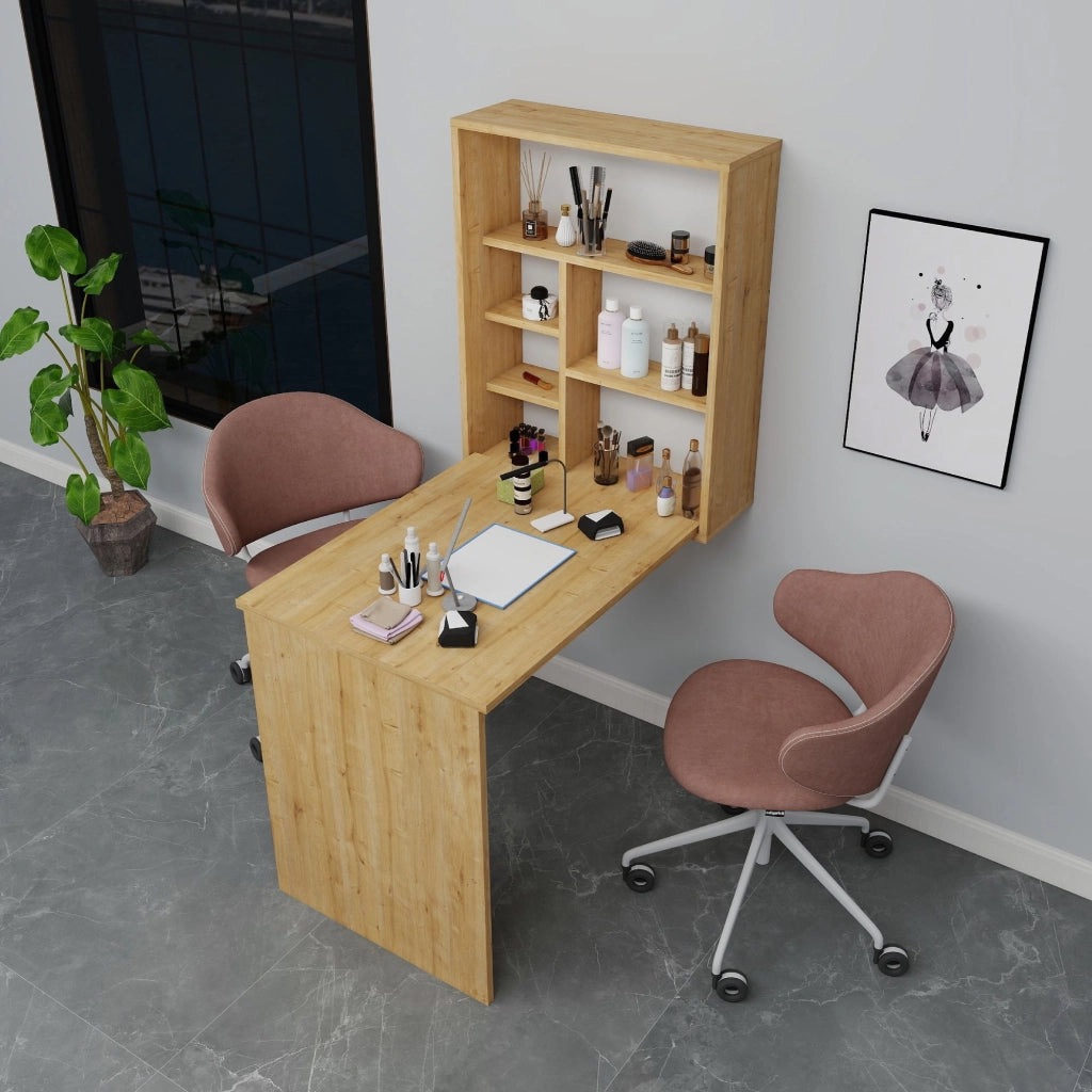 Tavolo da trucco in legno "Sedir" - 90 x 59 x 74 cm - Beige